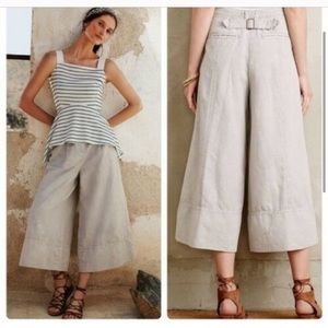 Anthropologie Cartonnier Cropped Wide Leg Pants, 8